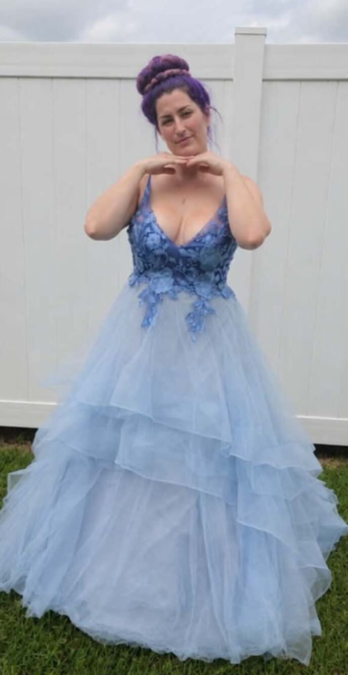 Blue Custom WTOO by Watters Wedding Cinderella Gown Size 14